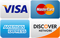 We accept Visa, MasterCard, Discover, and American Express